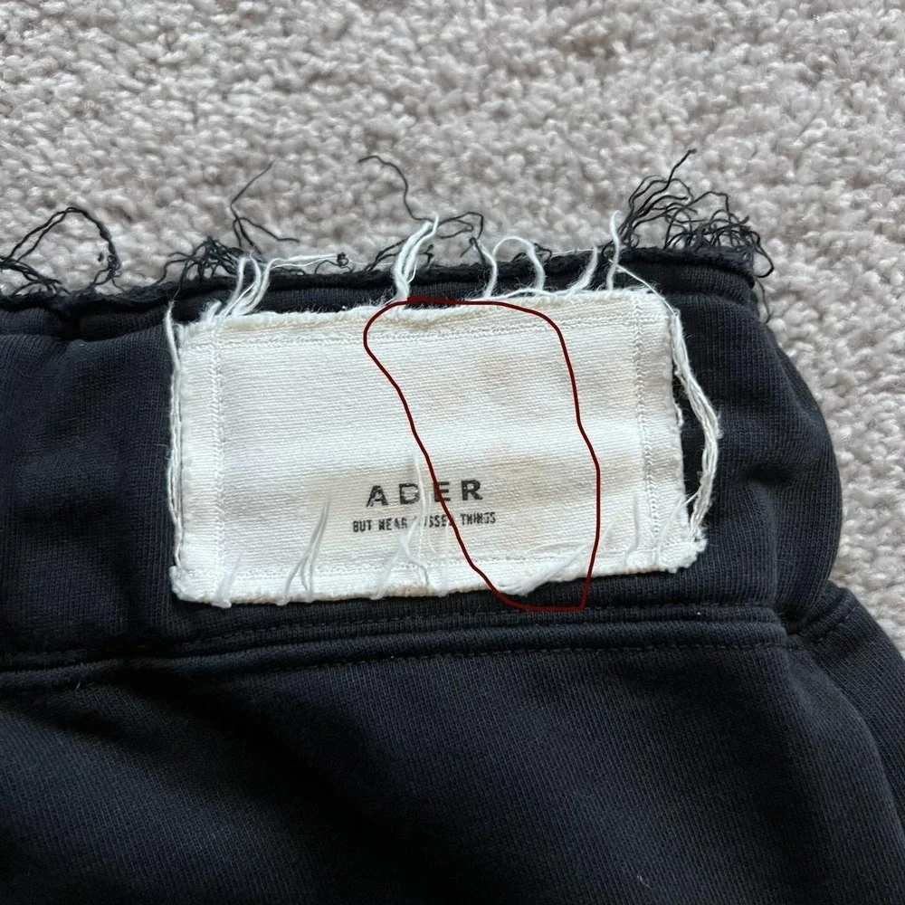 ADER ERROR Duct Tape Sweatpants Size A1 Mens Black Bottoms Drawstring Pull On